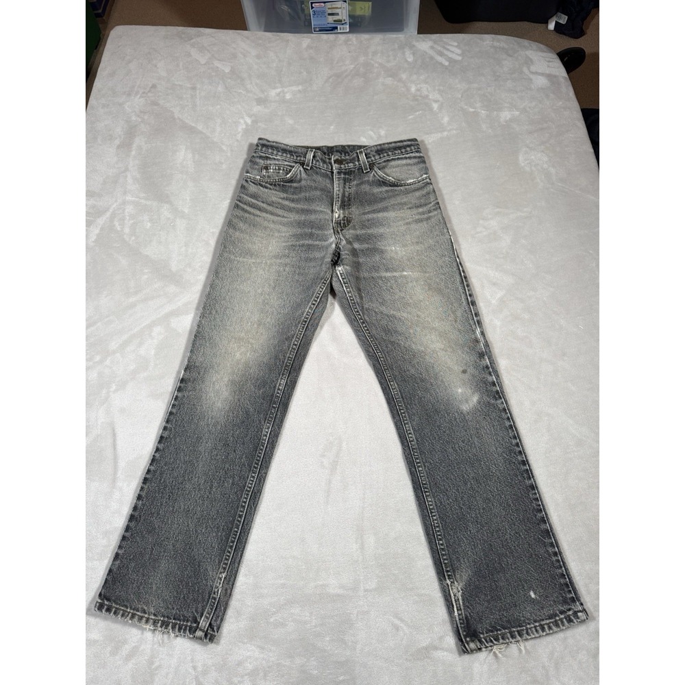 Vintage Levis 517 Orange Tab Jeans 31x30 (Fit 30x28) Black Faded MADE IN USA